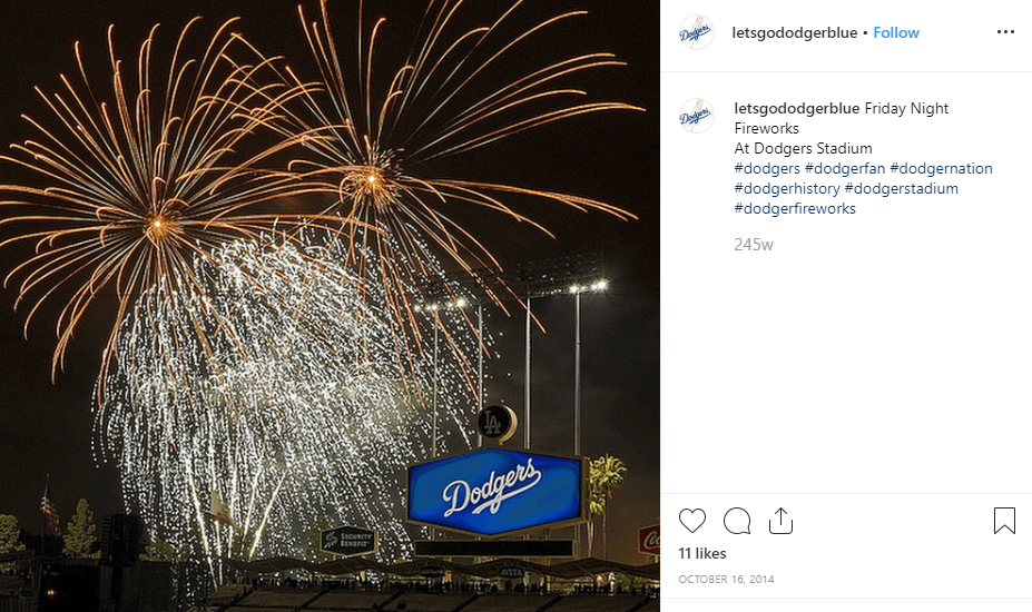 Dodger Game Fireworks